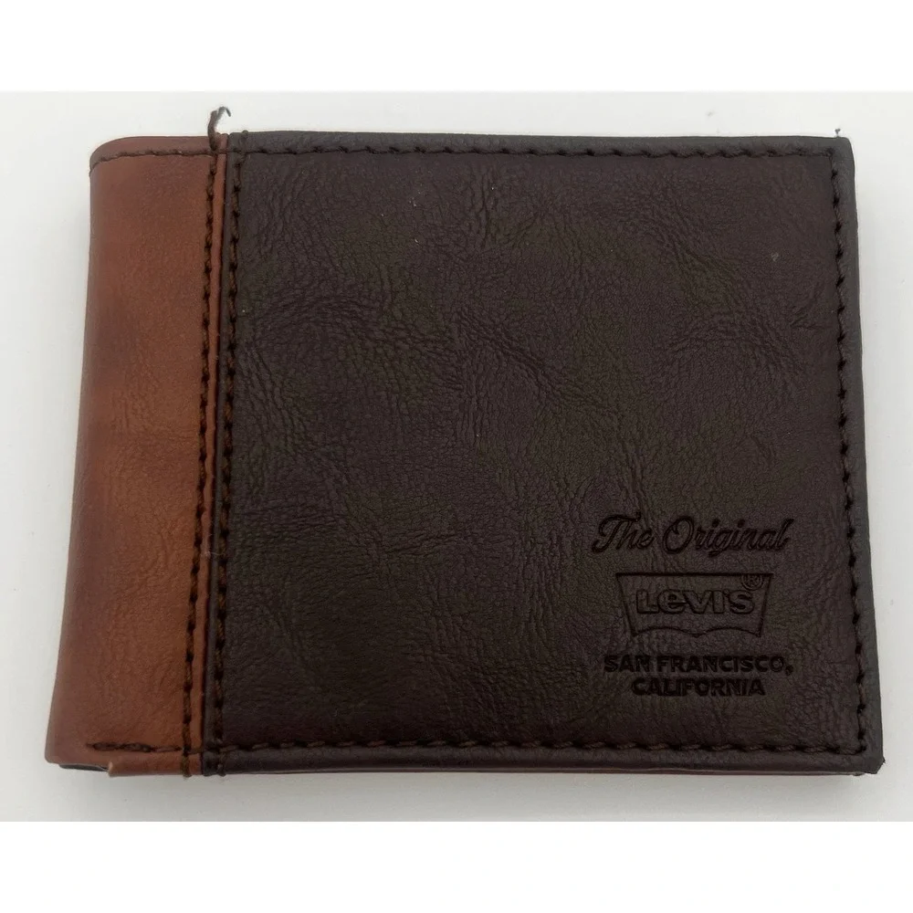 Levi's Wallet Brown Tan Two Tone Men's Bifold with RFID Blocking 31LP220115